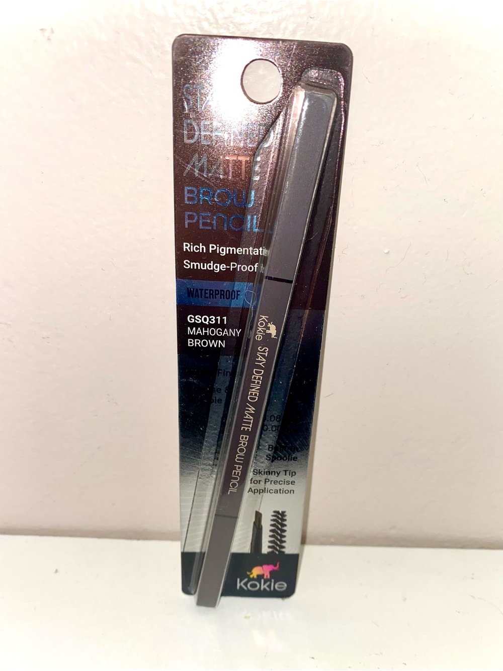 Kokie Cosmetics Stay Defined Matte Brow Pencil - Mahogany Brown - New in Package